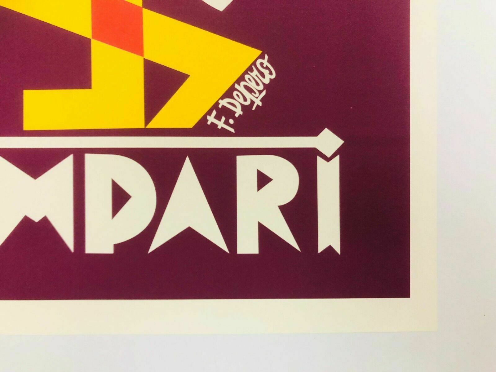 photo furniture Fortunato Depero, C.A. 1980s  Campari  Advertising Vintage Affiche Linen Backed On Canvas