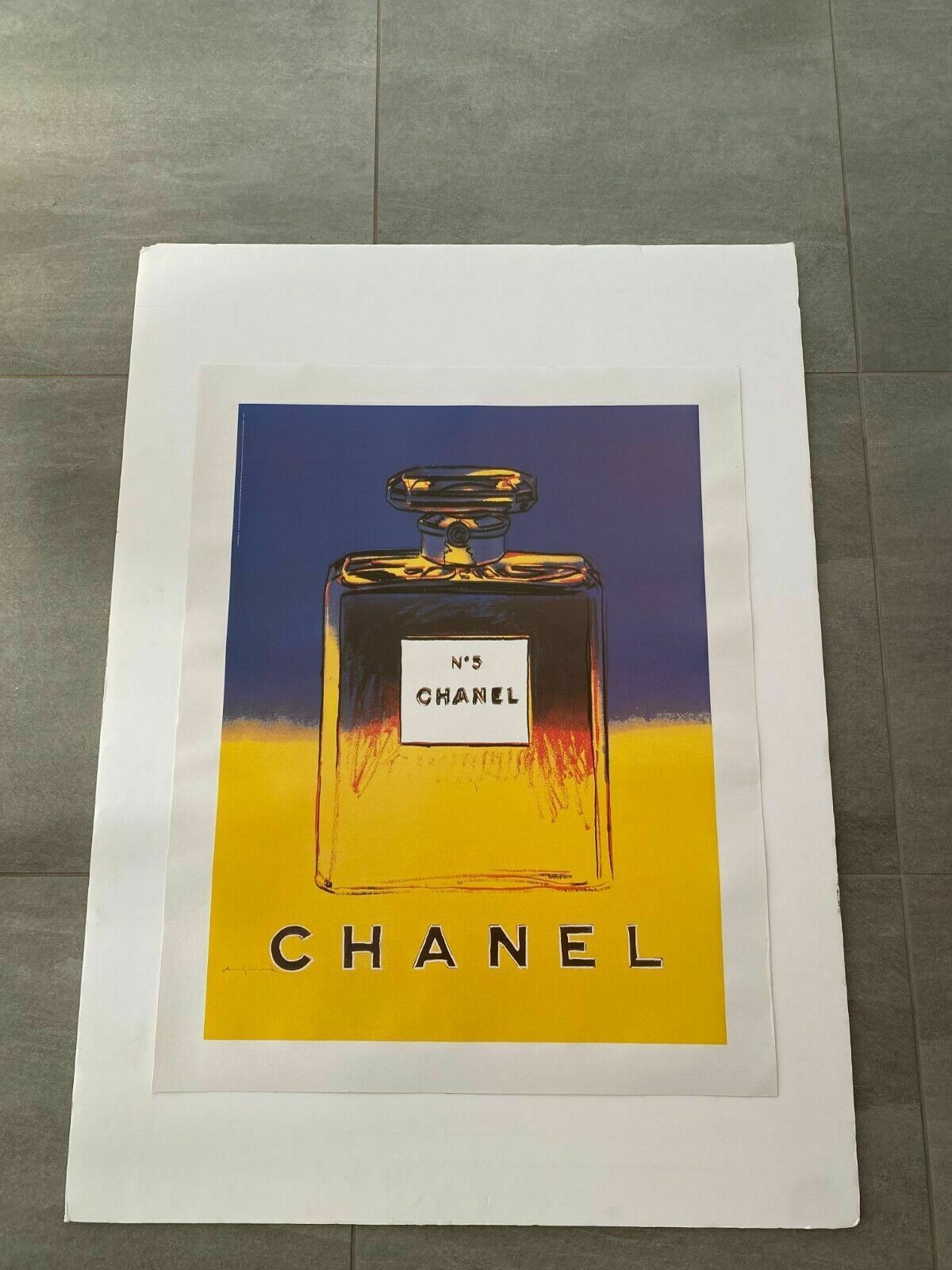 Andy Warhol, 1997   Chanel N.5 Yellow   Original Vintage Poster Linen Backed photo Art
