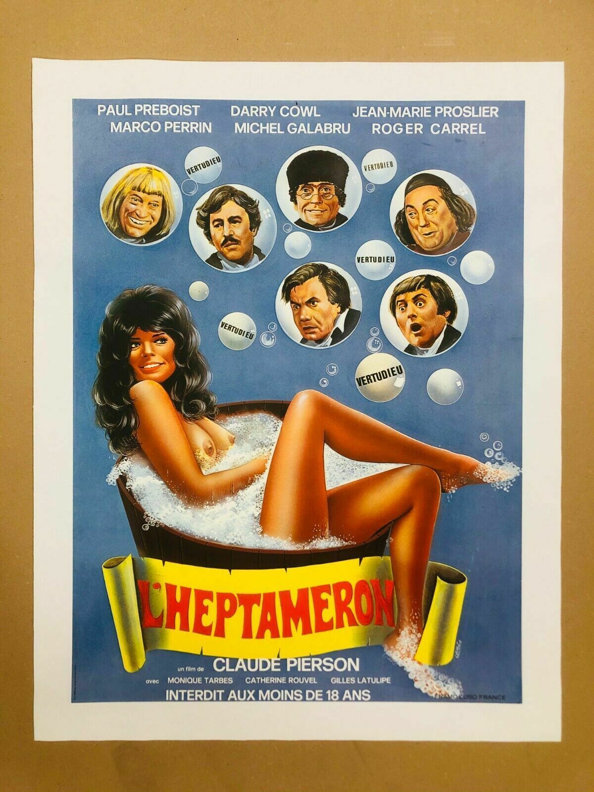 Kalafat Loris, 1974   L'heptameron   Erotic Vintage Affiche Linen On Canvas photo furniture