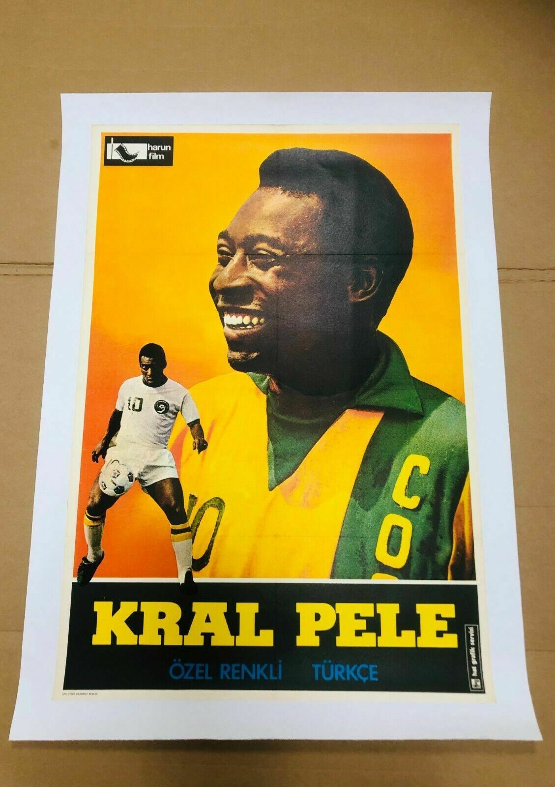 Anonymous, 1960s Pele   The King   Original Vintage Affiche Linen Backed On Canvas Cm 100 X 68,5   In 39,4 X 26,9 photo for sale