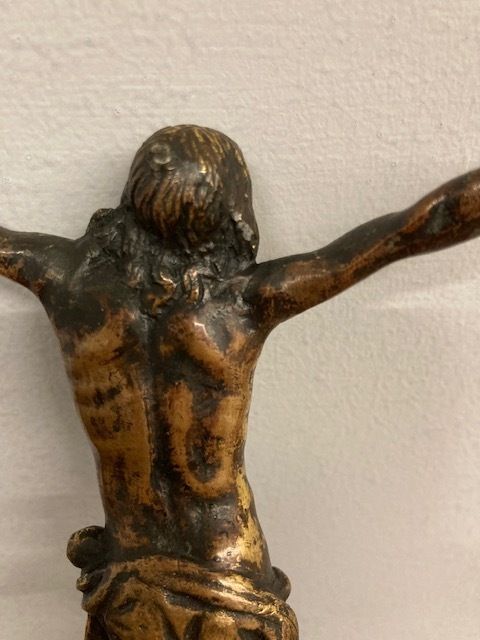 Art Ancient Christ Sculpture In Bronze From The 17th Century photo