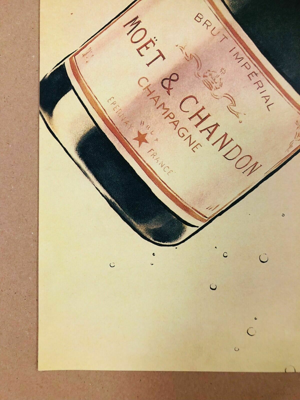 photo for sale Vince Mcindoe, 80s   Moët & Chandon   Original Offset Poster Cm 61 X 46