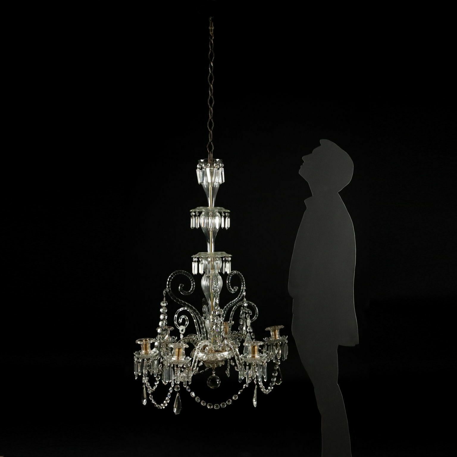 Ancient Chandelier In Glass With 6 Lights From The XIX Century photo furniture
