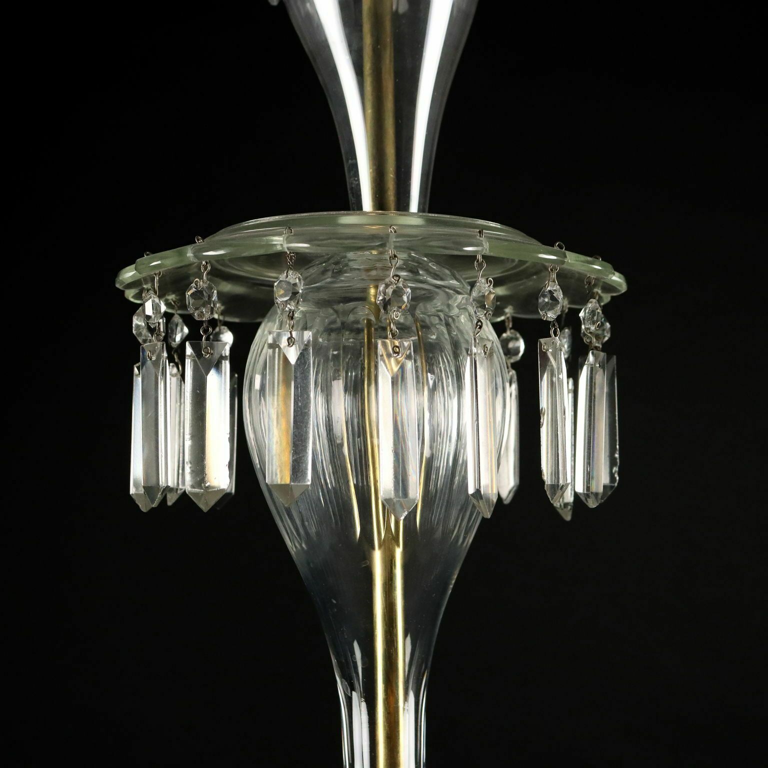 Ancient Chandelier In Glass With 6 Lights From The XIX Century photo 4163.8