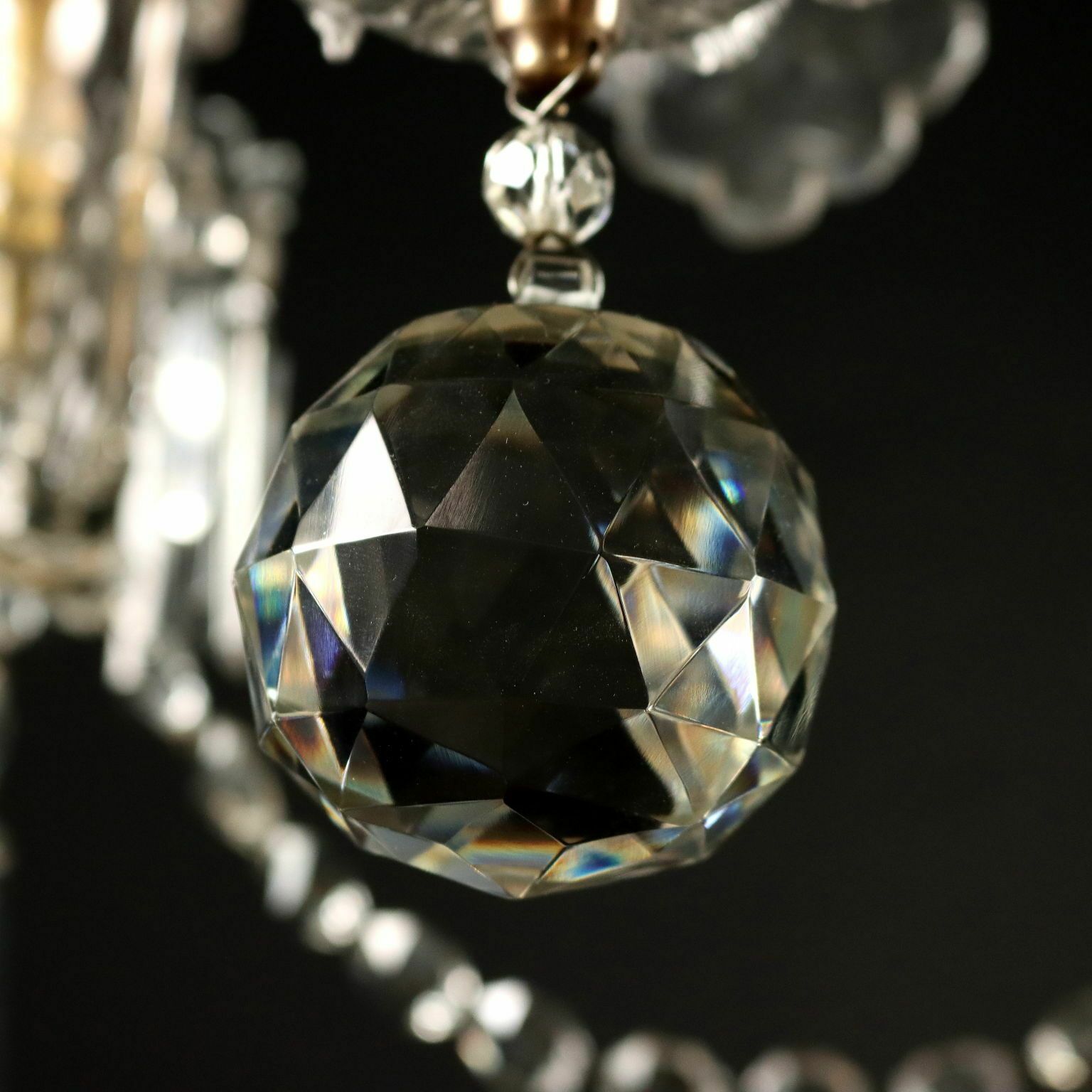 photo vinterior Ancient Chandelier In Glass With 6 Lights From The XIX Century
