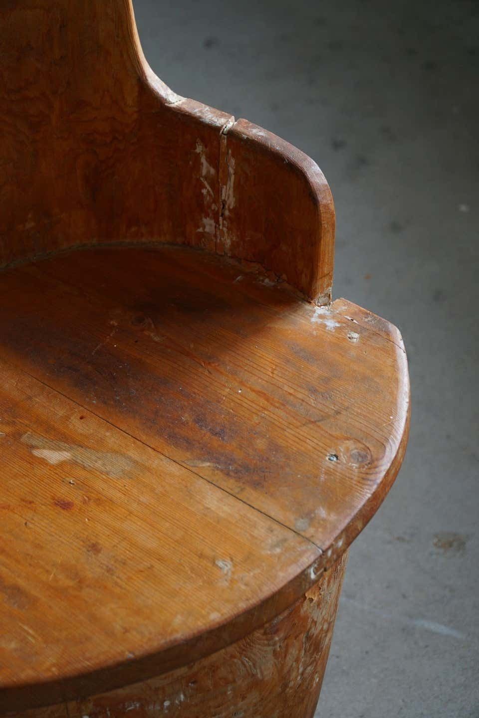 Mid 20th Century Wabi Sabi Stump Chair In Pine, By A Swedish Cabinetmaker, 1950s photo 1463.0