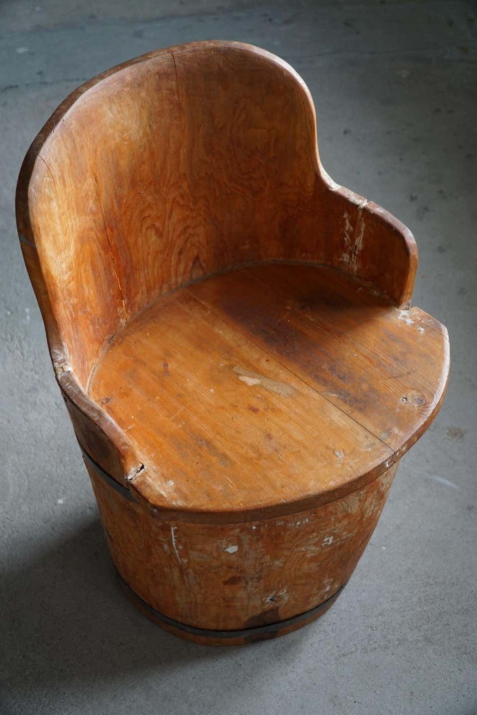 photo furniture Mid 20th Century Wabi Sabi Stump Chair In Pine, By A Swedish Cabinetmaker, 1950s