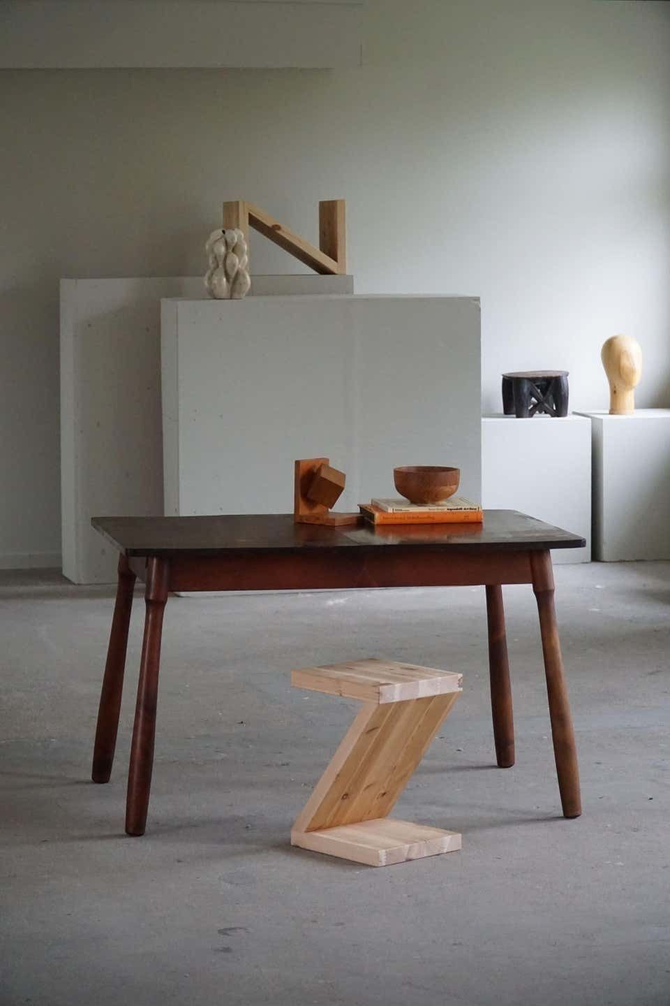 Scandinavian Modern, Table In Beech With Club Legs, Arnold Madsen, Made In 1940s photo for sale