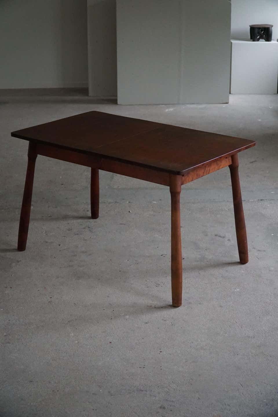 3442.0 Scandinavian Modern, Table In Beech With Club Legs, Arnold Madsen, Made In 1940s photo