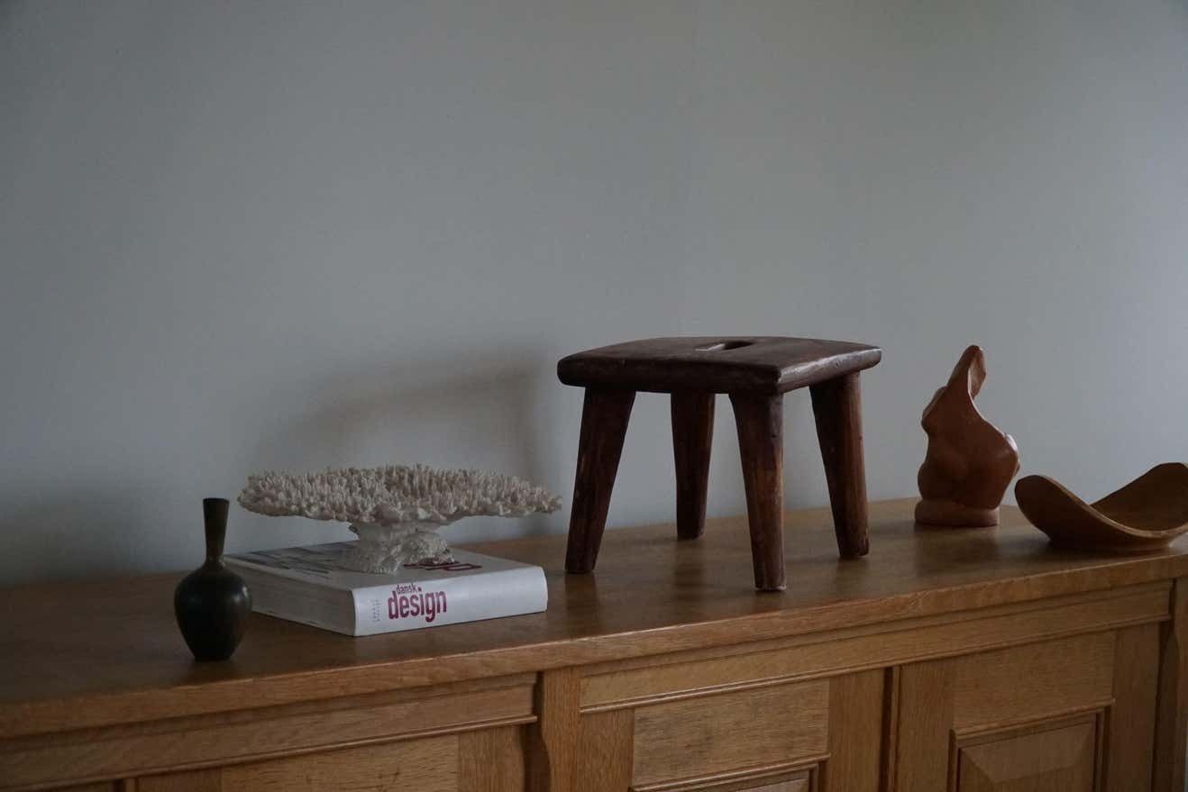 Wabi Sabi Stool In Solid Pine, Handcrafted By A Danish Cabinetmaker, 1960s photo Furniture