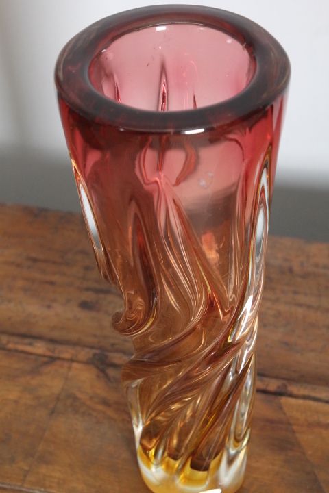 photo buy Seguso Murano Glass Vase From The 70s, Two Tone Modern Design. Perfect Condition