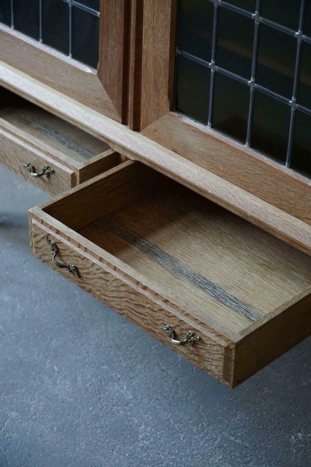 20th Mid Century Cabinet In Solid Oak With Glass Front By Danish Cabinetmaker photo 2581.0