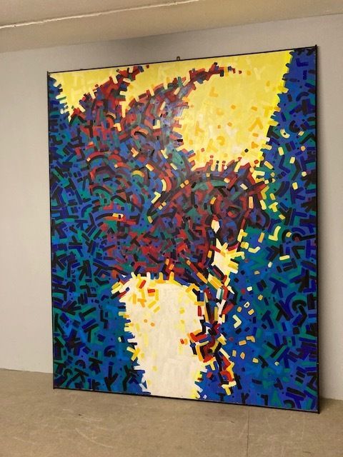 Unique Contemporary Art Painting "Pegasus" From The 80s,