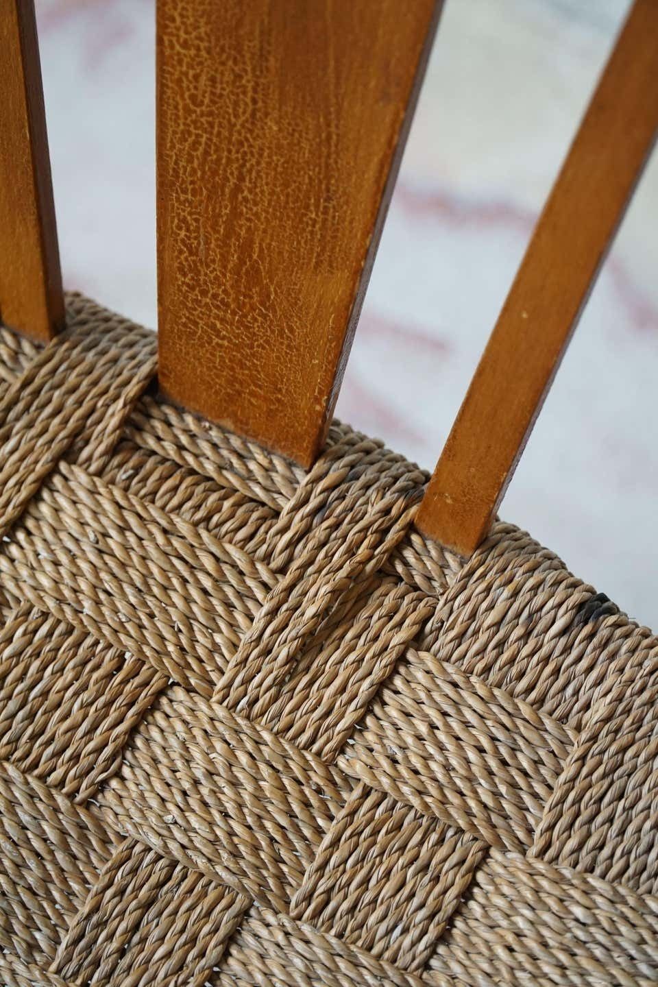 Danish Modern Lounge Chair In Beech And Papercord, In Style Of Frits Schlegel photo vinterior
