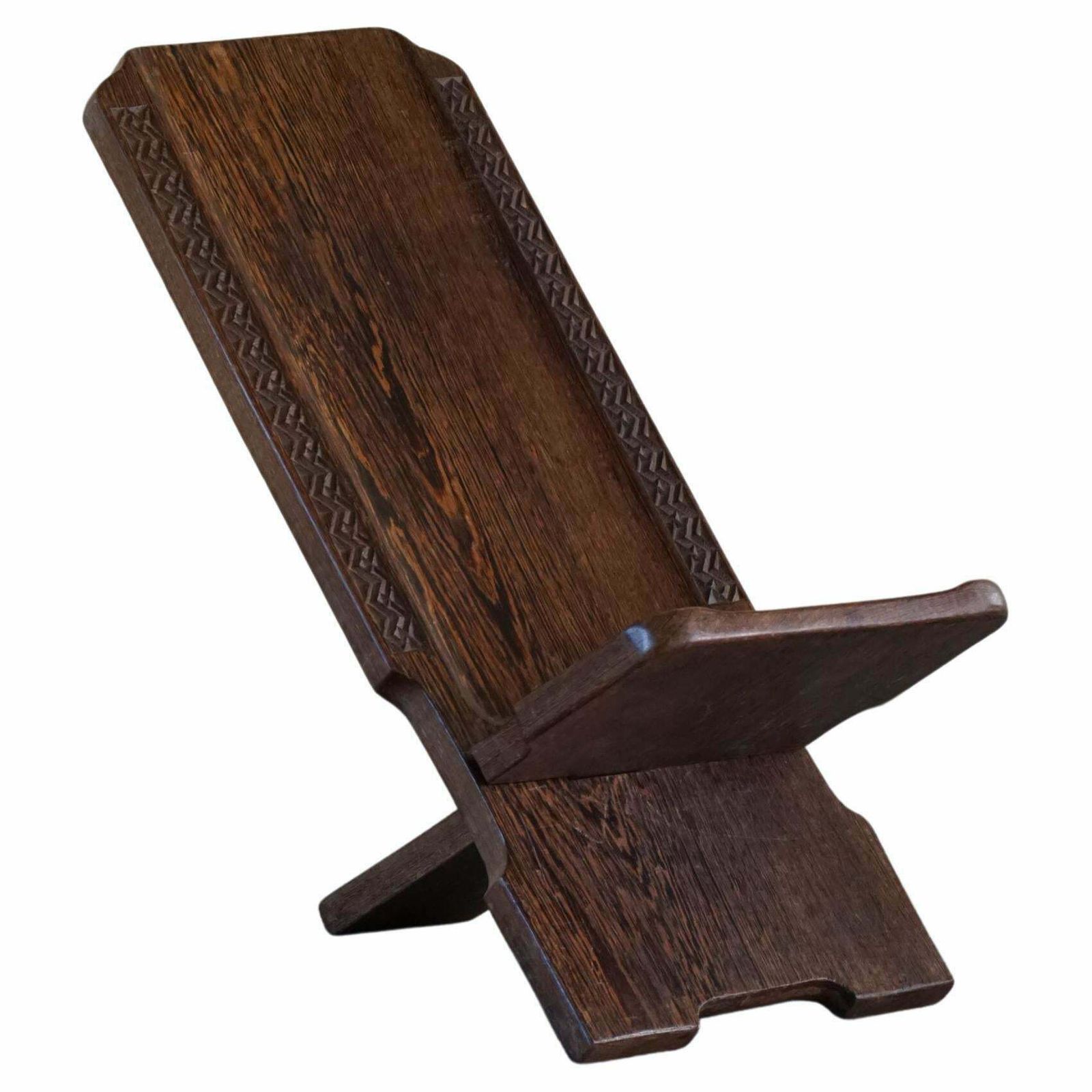 Primitive African Tribal Hand Carved Folding Palaver Chair, Wabi Sabi, 1970s