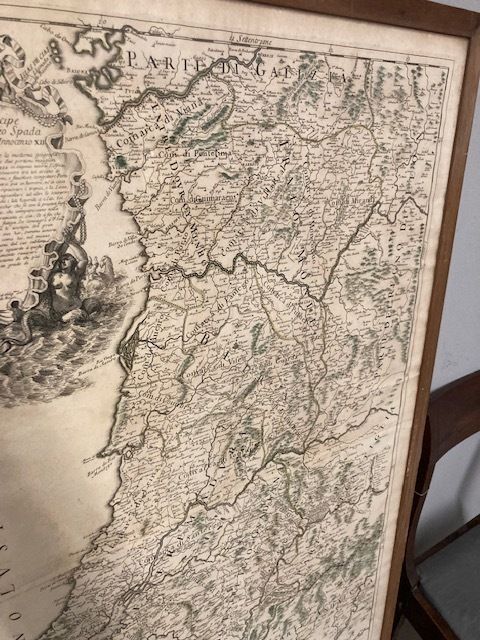 Old Engraved Map Of The Kingdom Of Portugal January 1, 1692 Meas photo Art