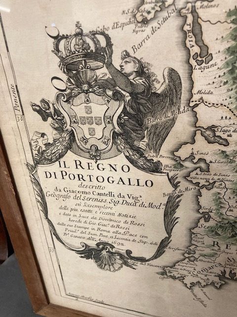 Old Engraved Map Of The Kingdom Of Portugal January 1, 1692 Meas photo 468.0