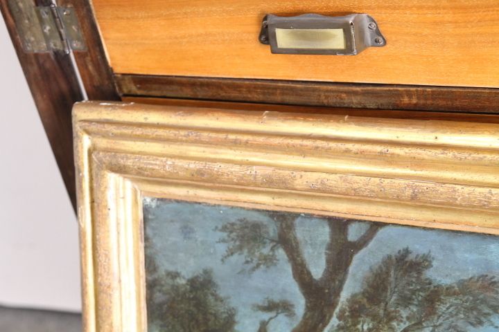 Ancient Painting France 18th Century Gallant Scene With Harlequin, Coeval Frame photo vinterior