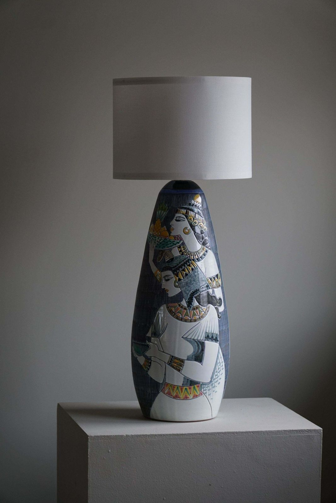 Marian Zawadzki "Oryx" Unique Floor Lamp, Tilgmans Ceramics, Sweden, Dated 1963 photo for sale