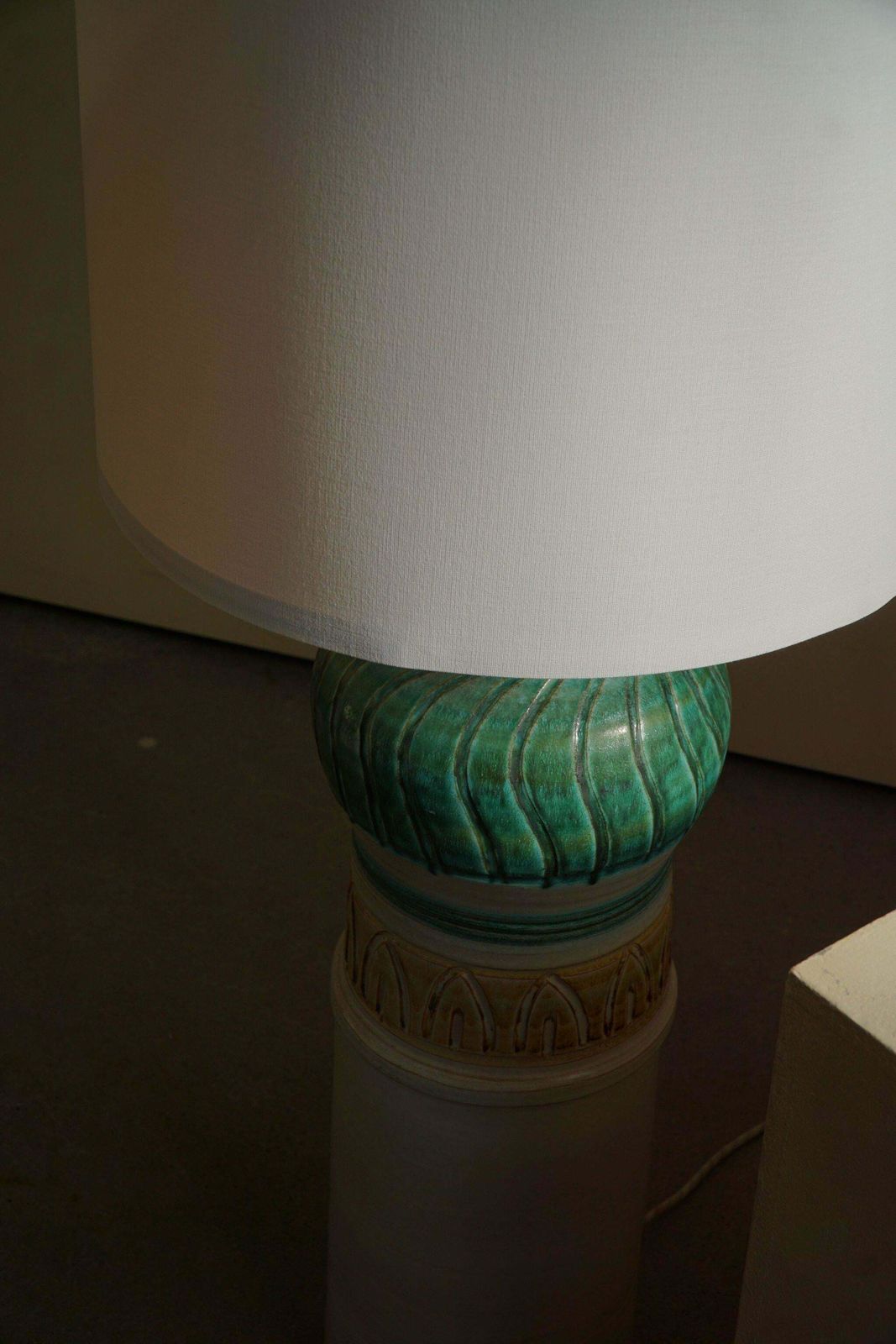 Danish Modern Decorative Ceramic Floor Lamp, Made In 1970s photo vintage