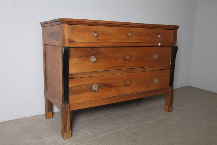 Ancient Chest Of Drawers Empire Chest Of Drawers From The Early 1800s In Solid Emilia Walnut. L Cm 133 X 57 photo vinterior