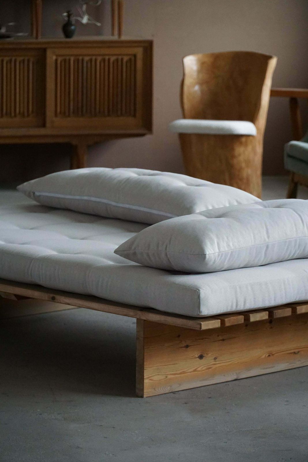 photo furniture Danish Modern Daybed, Reupholstered, Made In Pine, By Nyt I Bo, 1970s