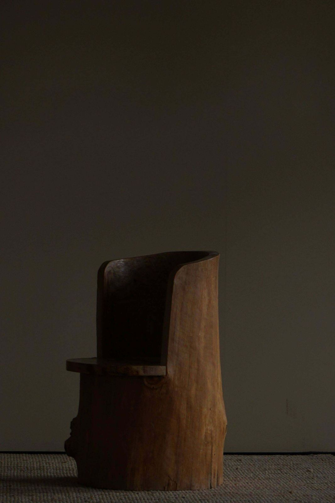 Mid Century Sculptural Brutalist Swedish Stump Chair In Solid Pine photo for sale