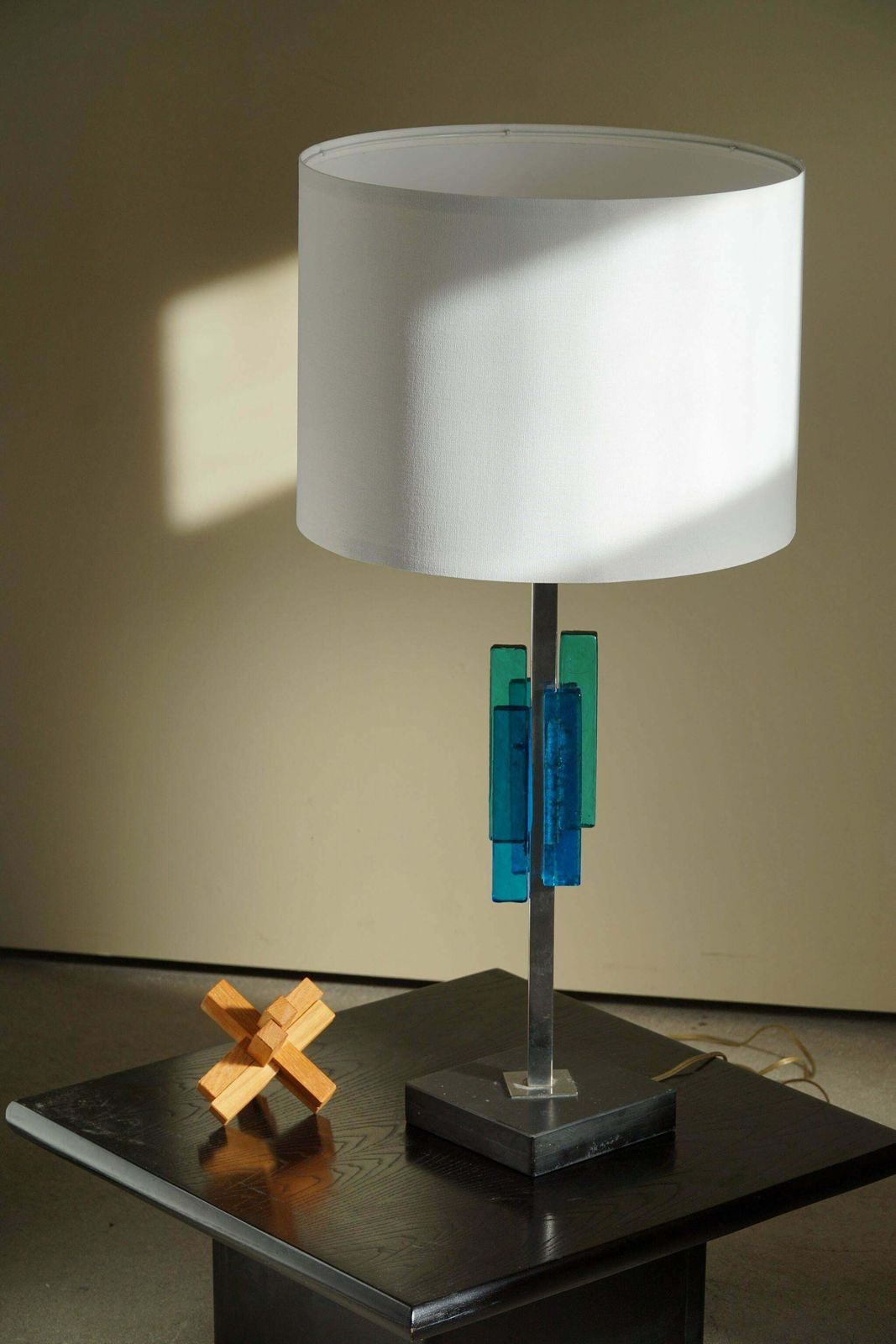 Svend Aage Holm Sørensen Table Lamp, Metal & Glass, Danish Modern Design, 1960s photo buy