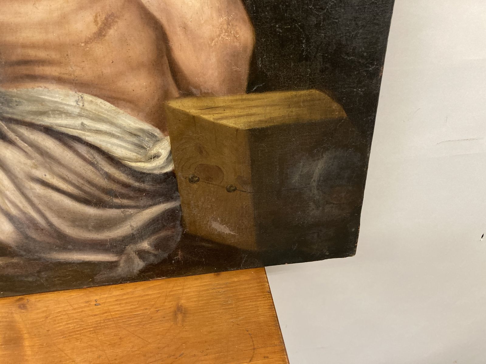 photo vintage Important Large Oil On Canvas XVII Century, Venetian School, "La Carità Romana" 108 X 85 Antique Painting