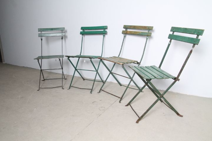 Group Of Four Original 50s Vintage Modern Antique Bistro Chairs photo vintage