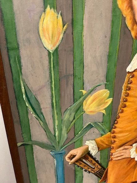 Oil Painting On Canvas "Homage To Watteau" Child In Costume. L. Palermo 1981 photo furniture