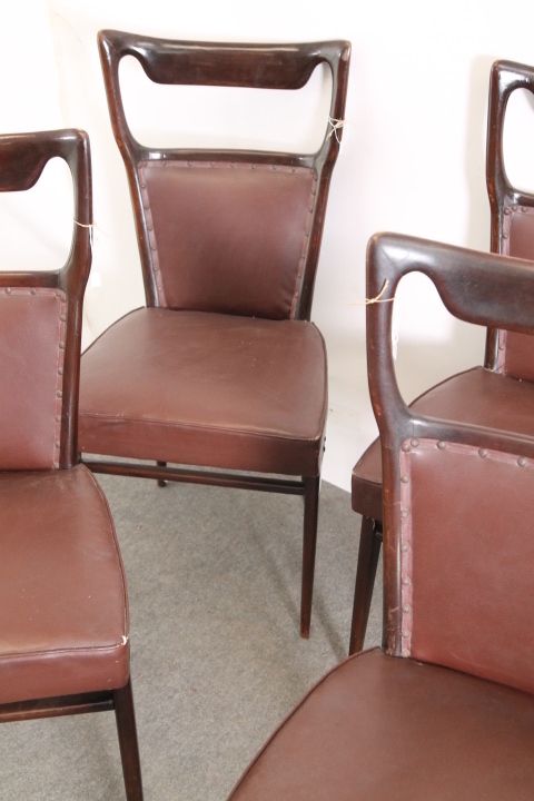 photo buy Six Unique Vittorio Dassi Chairs From The 50s In Wood And Sky Modern Vintage Design
