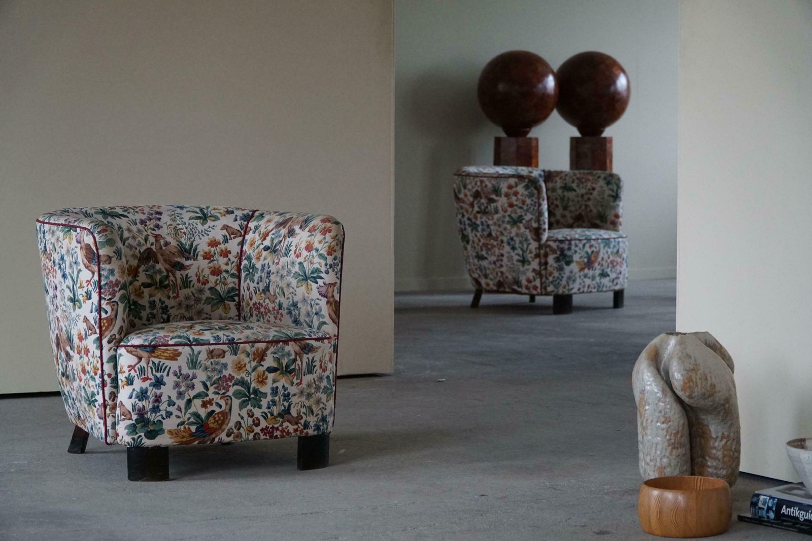 Danish Mid Century   Pair Of Curved Club Chairs   Viggo Boesen Style   1940s £6,413.60per Set photo for sale