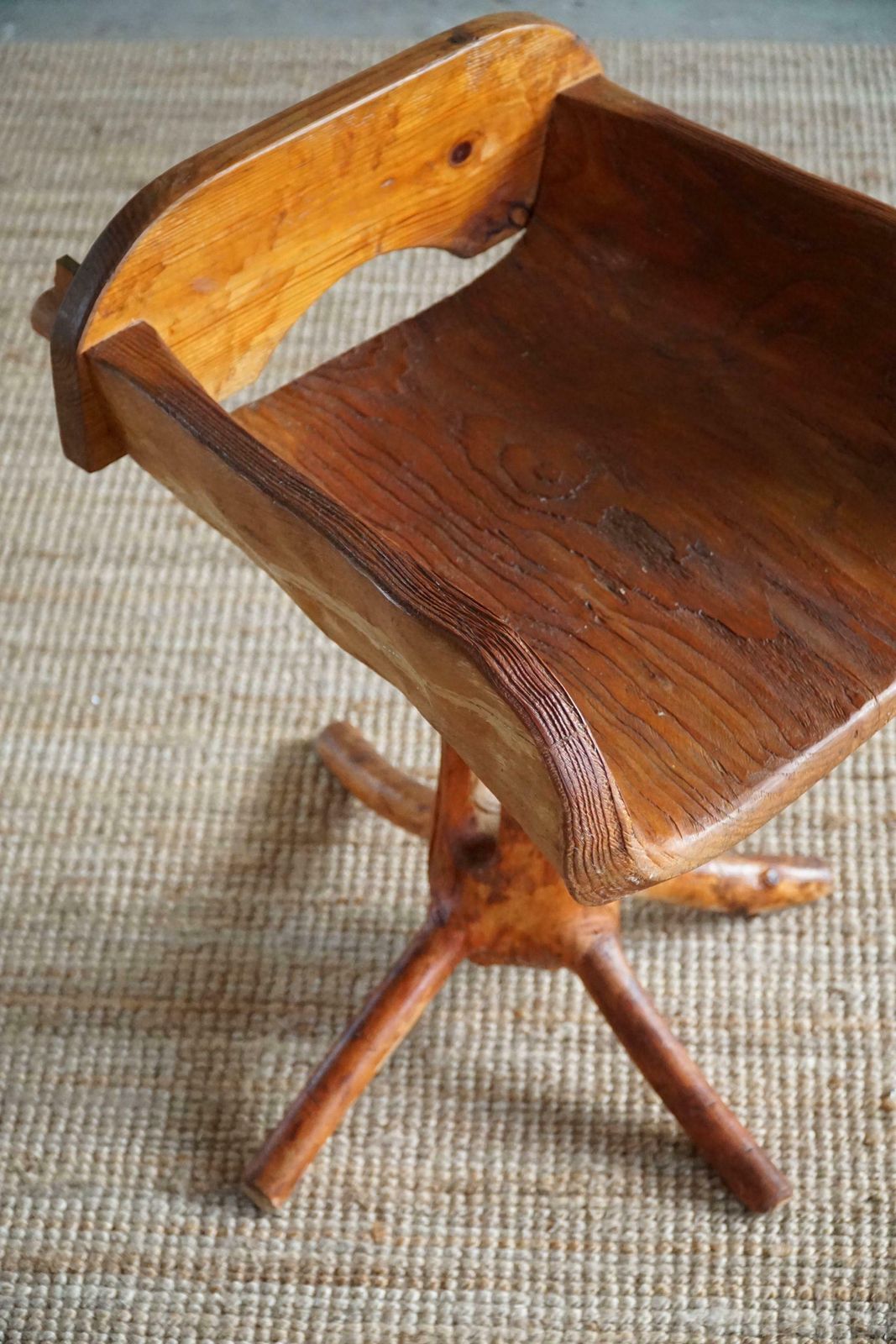 Sculptural Unique Stump Chair By Finnish Matti Martikka In Solid Pine, 1960s photo buy