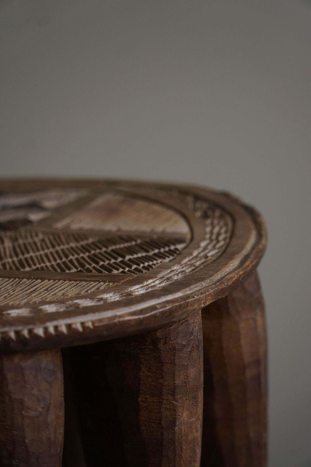 Furniture Hand Carved "Nupe Tribe" Stool With 10 Legs, Wabi Sabi, Made In Nigeria, 1950s photo