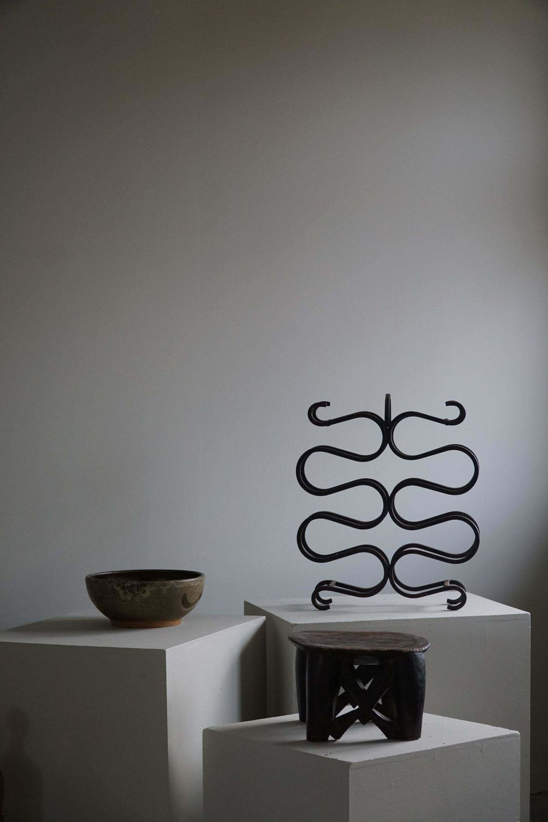 Vintage Sculptural Wine / Magazine Rack In Cast Iron, French Art Deco   1930s photo furniture