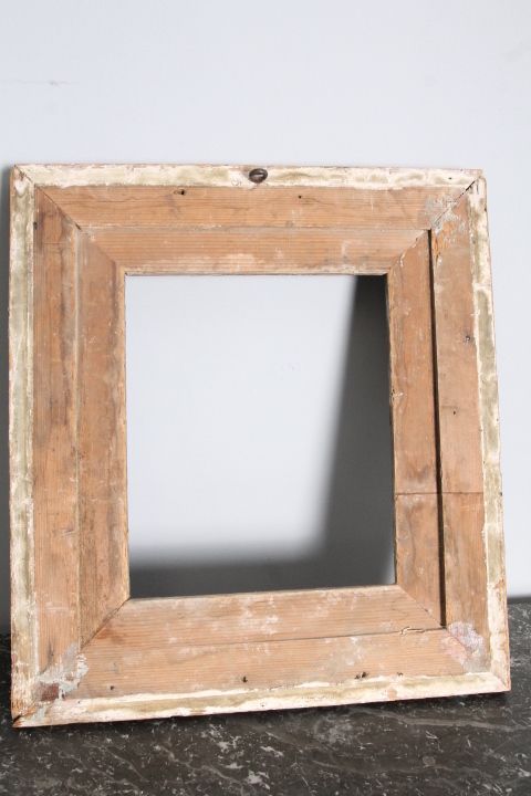 Ancient Splendid Wooden Frame Painted In Faux Marble From The 17th Century. photo vintage