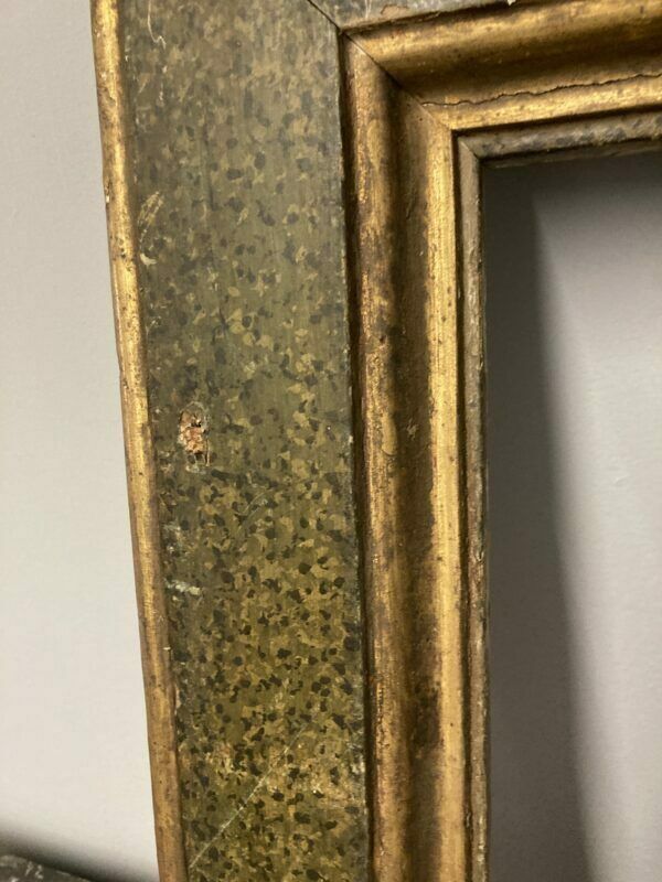 photo furniture Ancient Splendid Wooden Frame Painted In Faux Marble From The 17th Century.