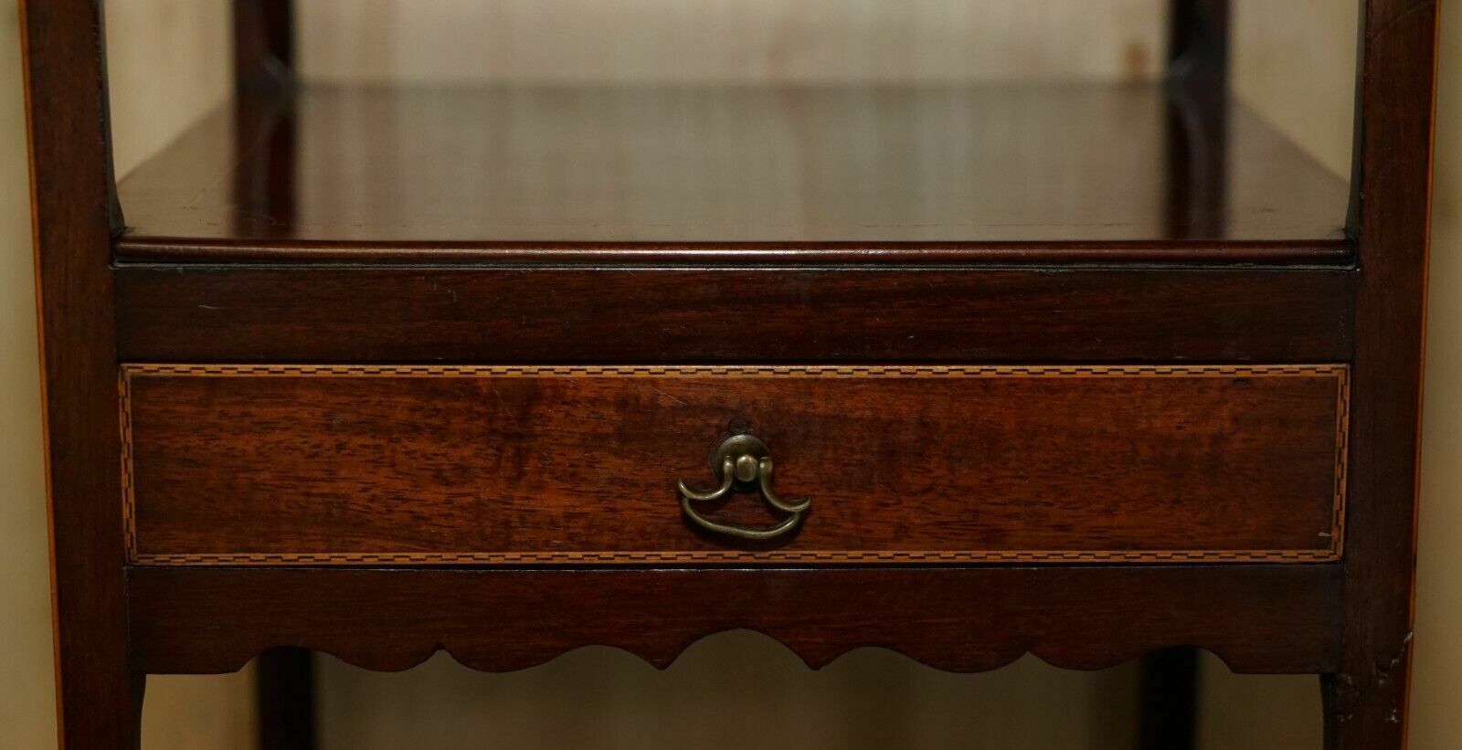 Antique Victorian Mahogany Single Drawer Tall Lamp Twin Top Table Plants Etc photo buy