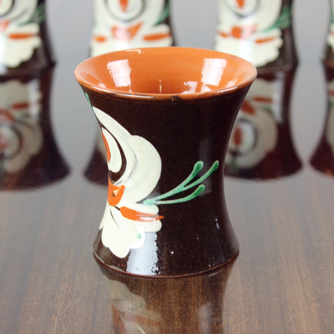 Set Of 6 Handmade Vintage Cups, Pozdisovce Czechoslovakia 1950s photo for sale