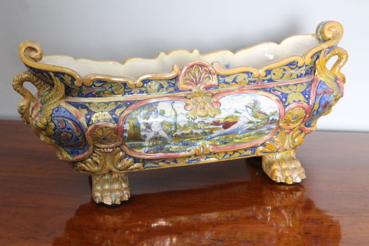 photo buy Antique Centerpiece In Luster Ceramic Santarelli Gualdo Tadino 1920