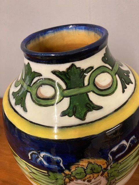 Antique Art Nouveau Majolica Vase Pasquali Umbertide 1910 Taste photo 436.8