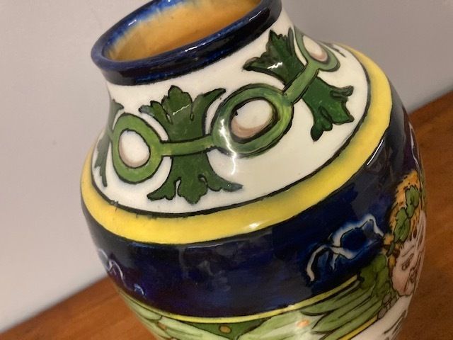 Antique Art Nouveau Majolica Vase Pasquali Umbertide 1910 Taste photo buy