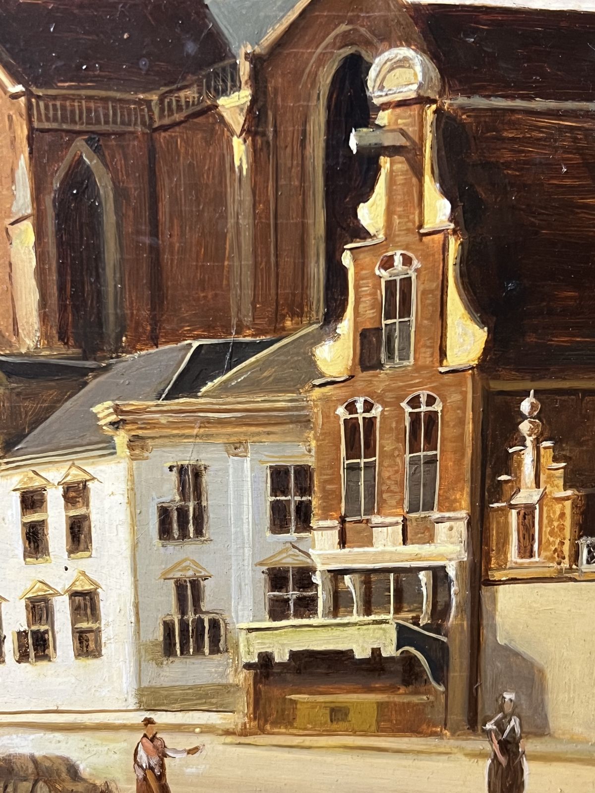 20th Century Dutch School After Johannes Vermeer 'View Of Delft' Oil Painting photo vintage