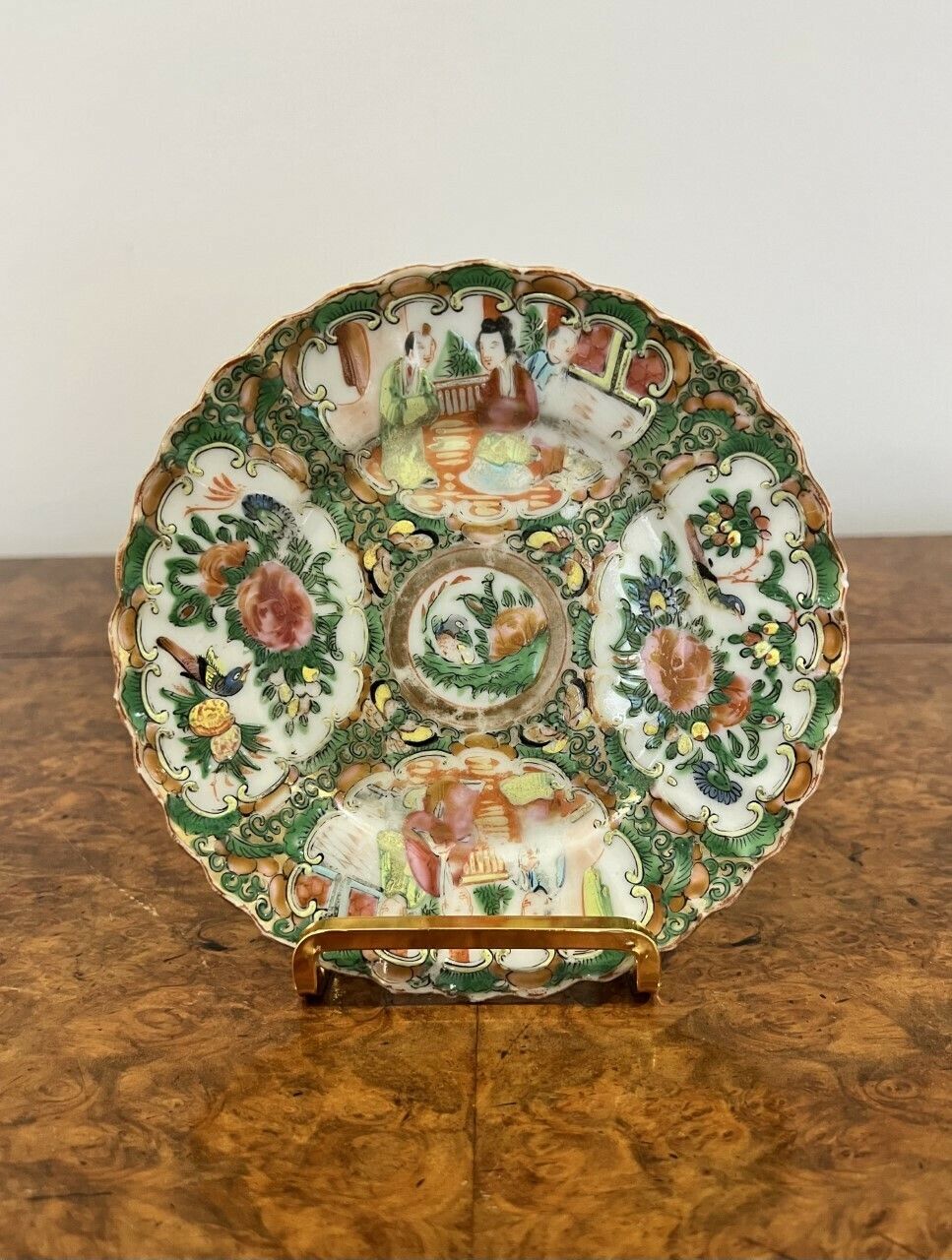 Antique Chinese Quality Famille Rose Hand Painted Plate photo for sale