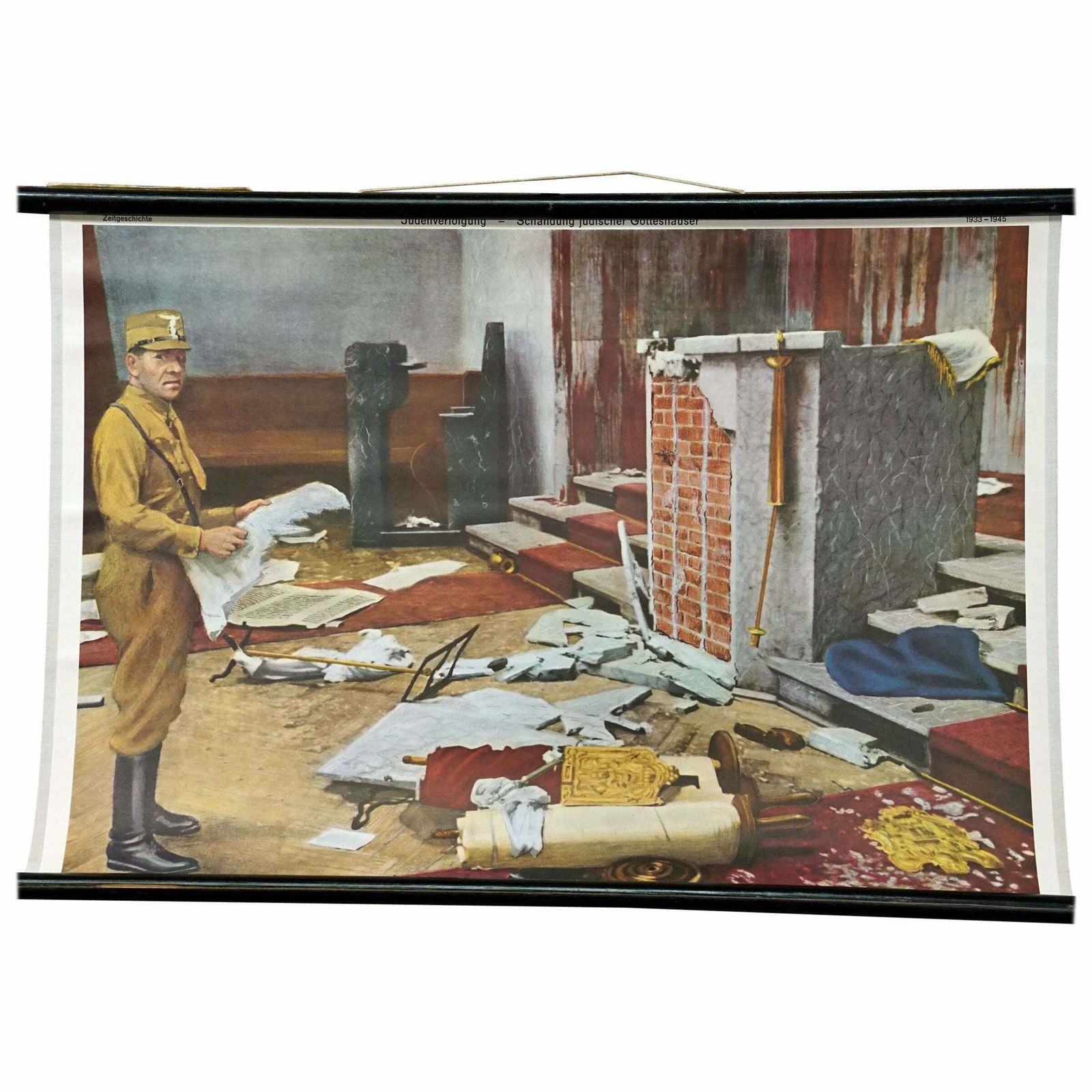 Persecution Of Jews Third Empire Vintage Mural Rollable History Wall Chart