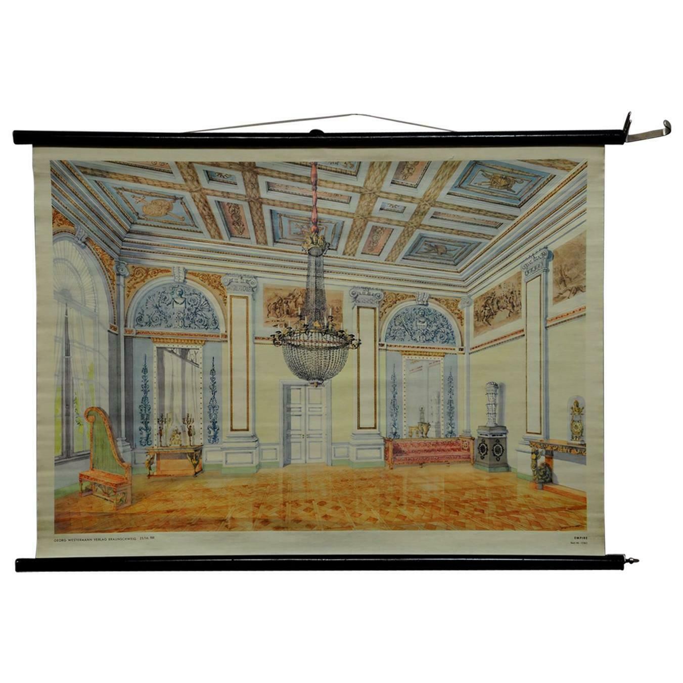 Vintage Pull Down Wall Chart Architecture Poster Print Empirial Style photo furniture