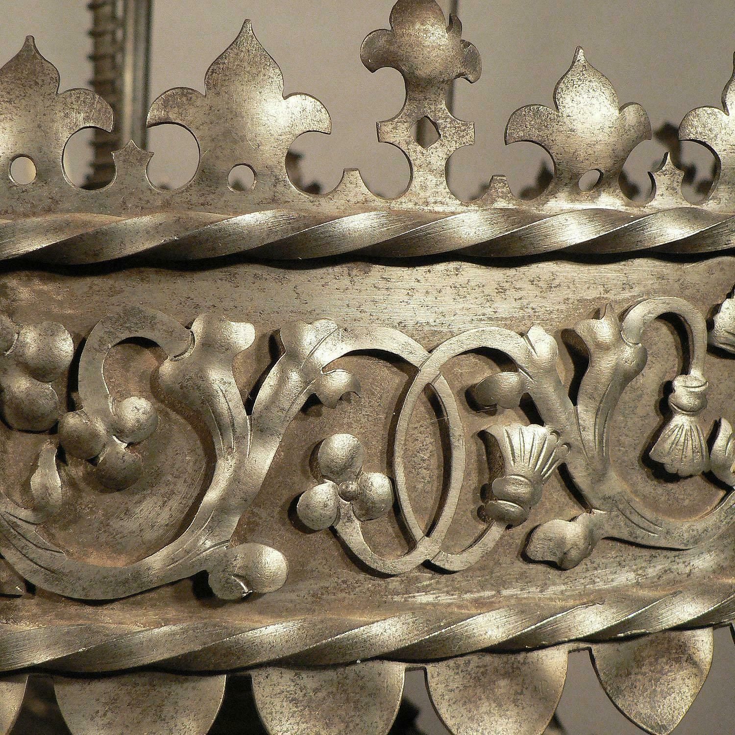 Antique Handforged Mediaeval Iron Lustre From A German Castle photo vintage