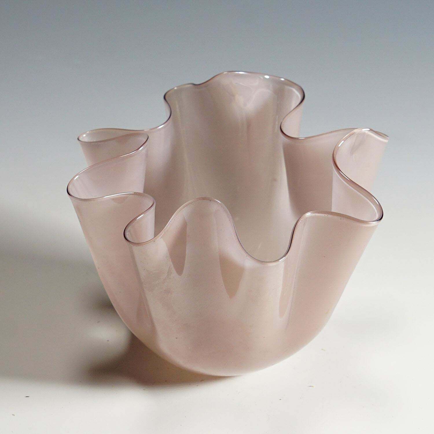 Venini Vase ''Fazzoletto Opalino'', By Fulvio Bianconi, 1950s photo for sale