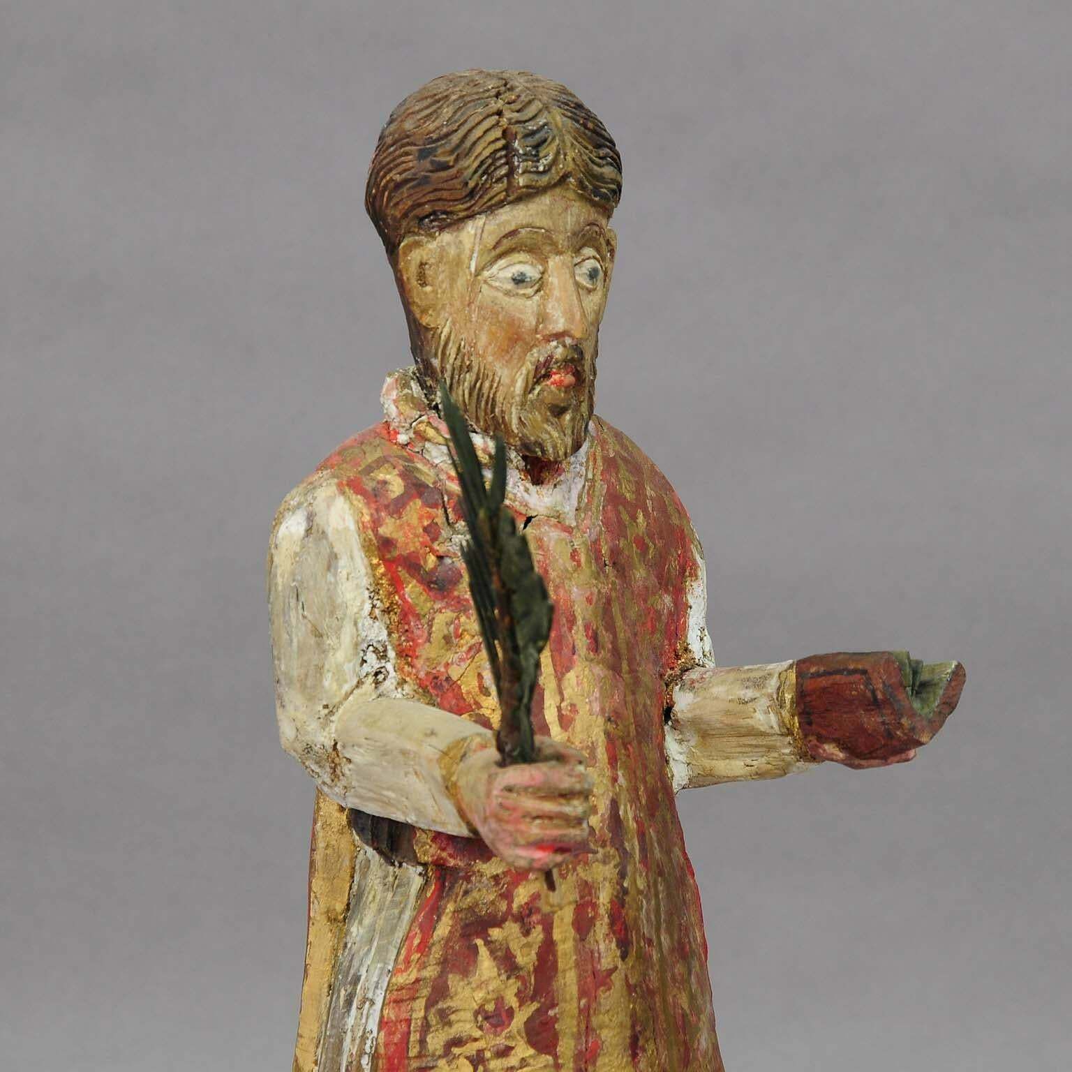 Wooden Carved Sculpture Of A Saint, Circa 1850 photo Home Decor